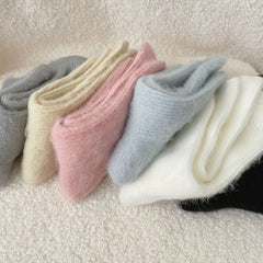 6 Pairs Cozy Mid Tube Women's Socks Solid Colors