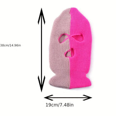 Mens Three Hole Cap Warm Two Knit Cap Cycling Cap