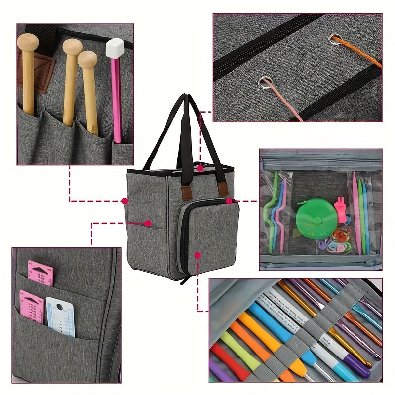 Portable Handheld Sewing Bag Large Capacity Yarn Storage Bag