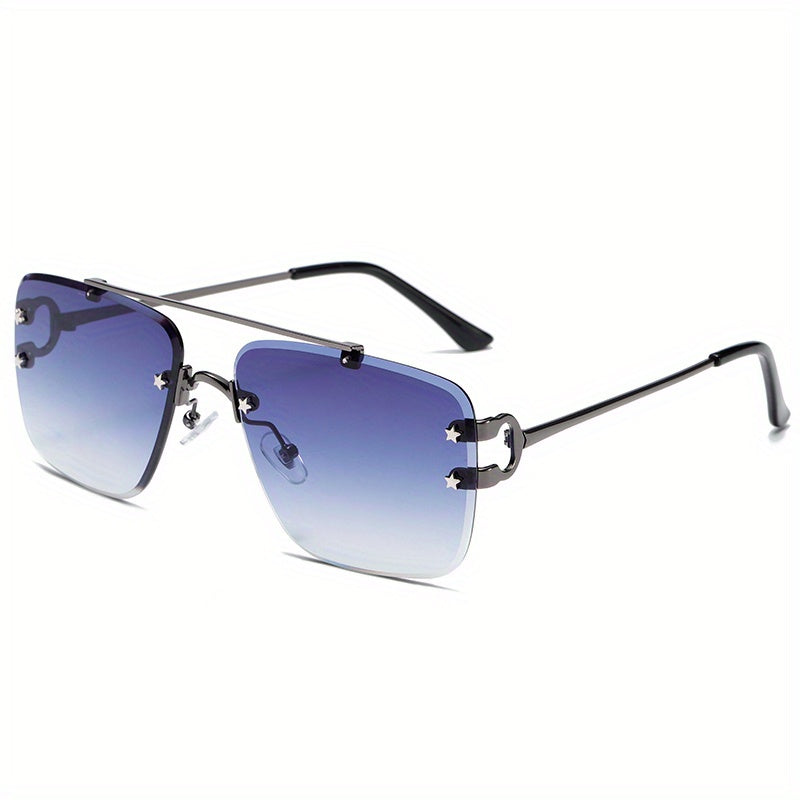 Rimless Sunglasses Star Decor Metal Glasses UV400