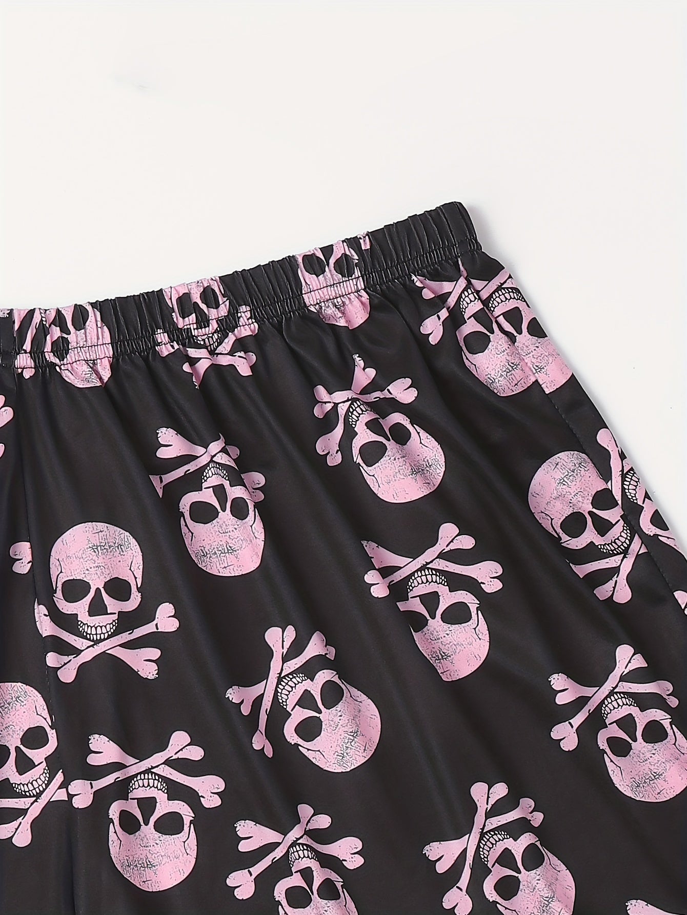  Skull Print Stretch Sleepwear Shorts