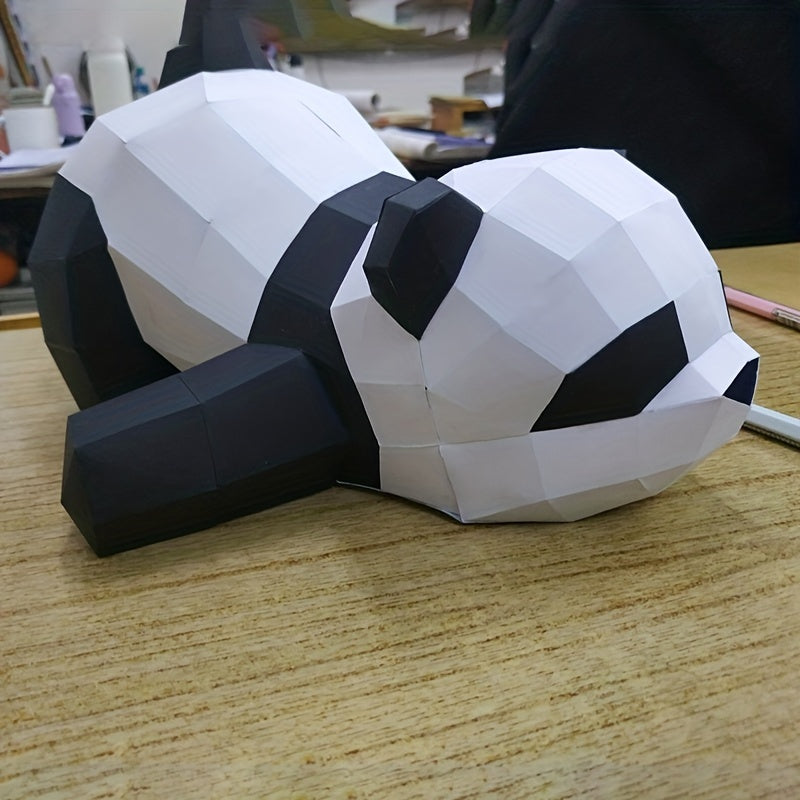 3D Paper Mold Panda Animal DIY Craft Decor Figurines Miniatures