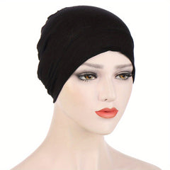 Solid Turban Cap Ruched Headwrap Beanie Chemo Hats