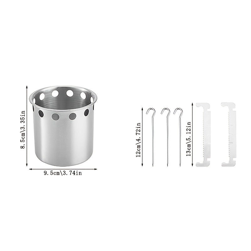 Portable Stainless Steel Charcoal Stove Set for Outdoor Cooking
