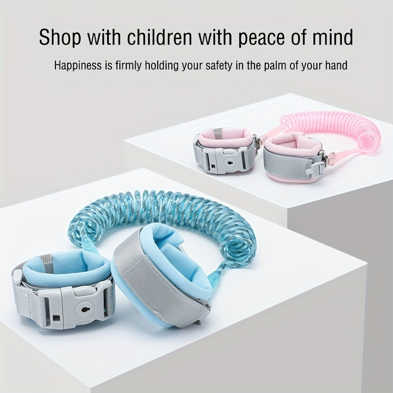 Child Anti-loss Safety Tether with Spring Wristband