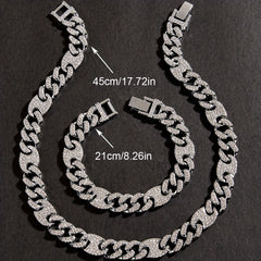 Men's 3 to 1 Oval Necklace and Bracelet Set