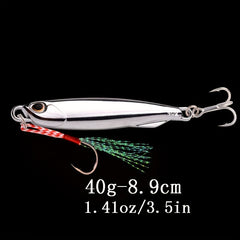 Electroplated Spoon Metal Jigs Fishing Lures with Hooks - 6 Weights 7g to 40g