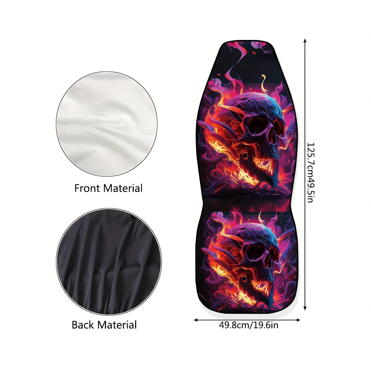 Flame Skull Print Car Seat Cover