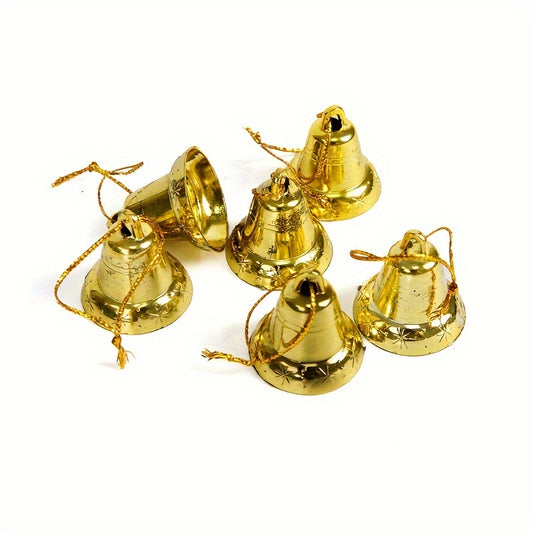 Mini Christmas Bells Ornaments Golden Bell Xmas Tree Decorations Party Supplies