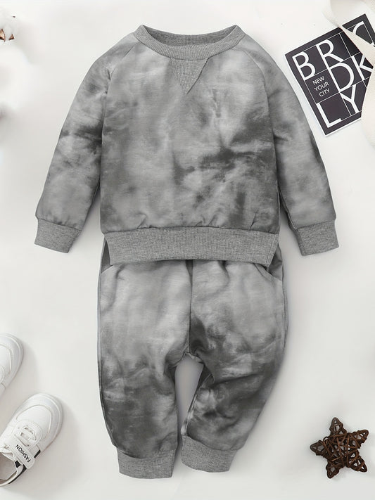 Toddler Boy's Tie Dye Sweatshirt & Sweatpants Set Casual Outfits