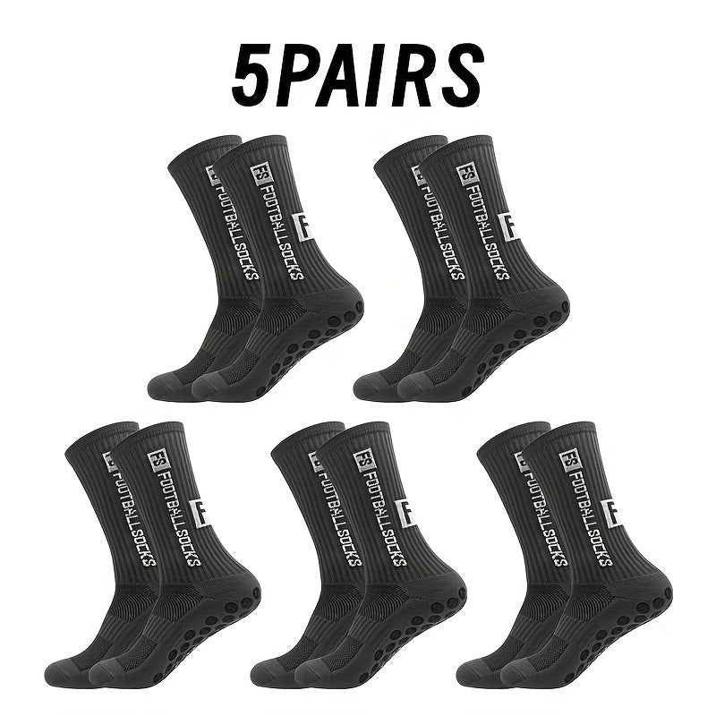 5 pairs Unisex Letter Pattern Mid calf Football Socks