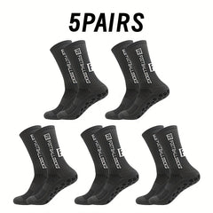 5 pairs Unisex Letter Pattern Mid calf Football Socks