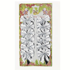 12pcs Christmas Tree Ornament Bow Room Decoration