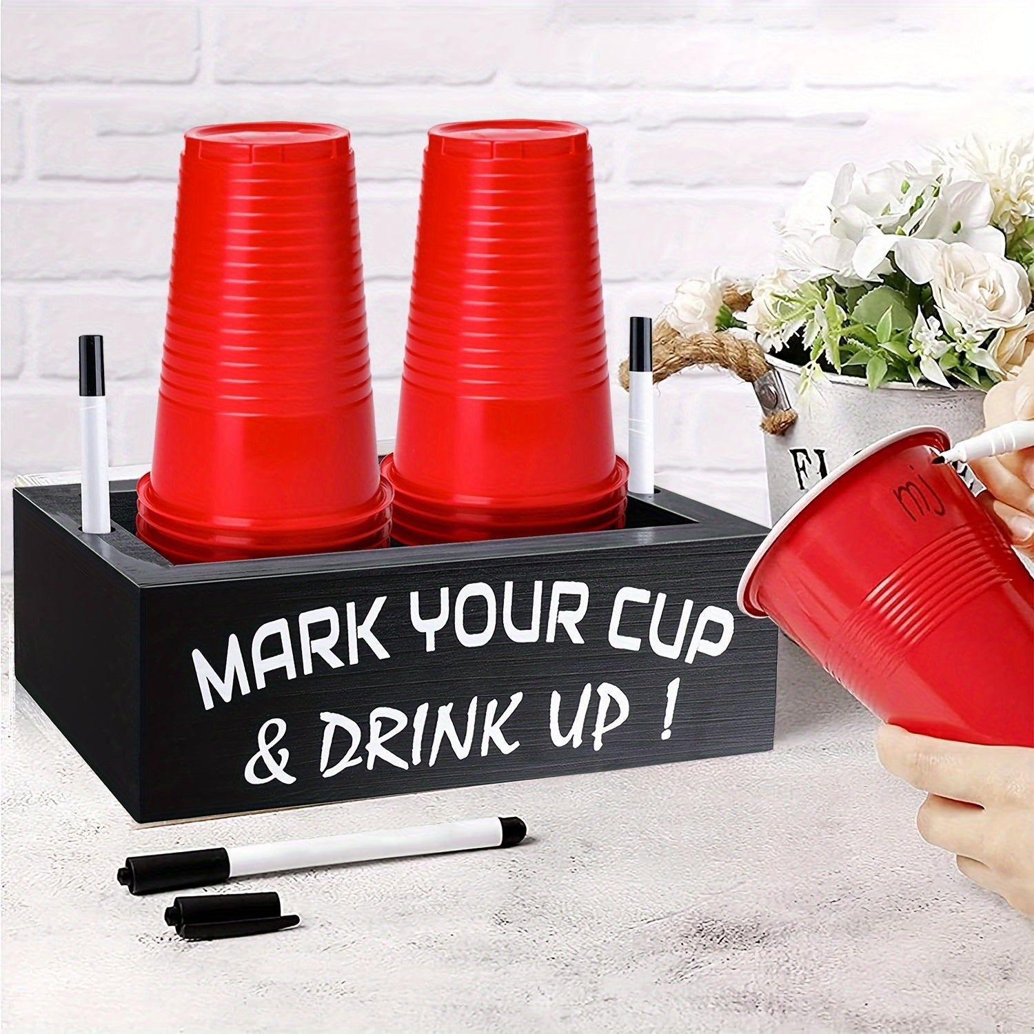 Wooden Cup Dispenser Holder Leak-Proof Kitchen Bathroom Organizer