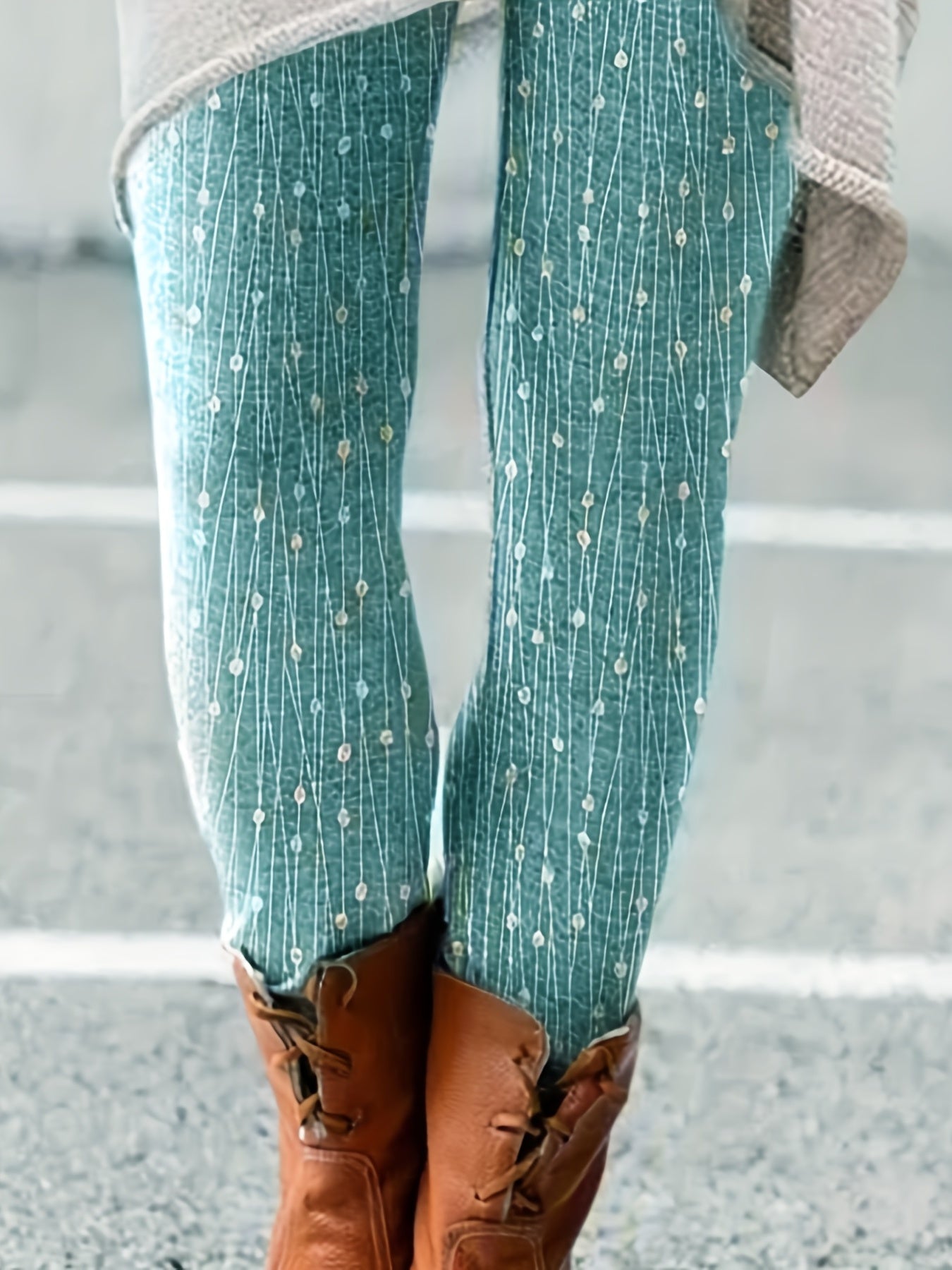 Versatile Allover Print Slim Leggings