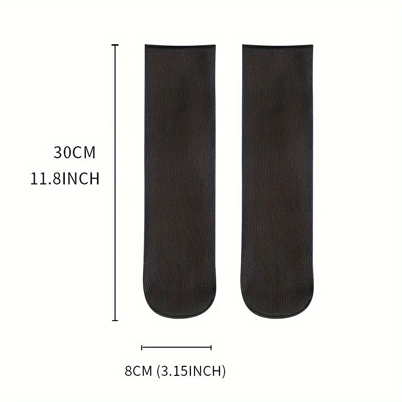 8 Pairs Striped Velvet Thick Warm Sleeping Crew Socks