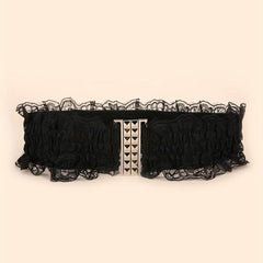 Vintage Lace Wide Belt Elastic Waistband for Women