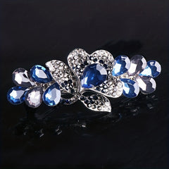 Crystal Flower Back Head Hair Clip French Barrette Hair Accessories