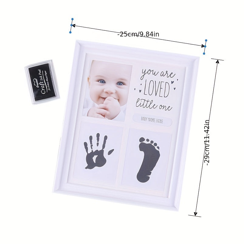 Newborn Hand & Foot Print Mud Photo Frame for Baby Full Moon 100 Days Souvenir