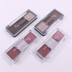 3-in-1 Eyeshadow Palette with Shimmer, Glitter, & Matte Finish