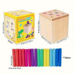 Wooden Shape Sorting Toy with Pegs Hand Eye Coordination Fun
