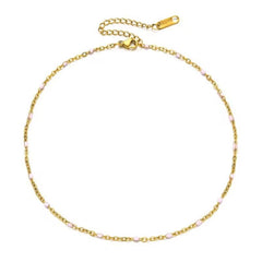 Stainless Steel Anklet Beaded Bells Charm Adjustable Foot Chain