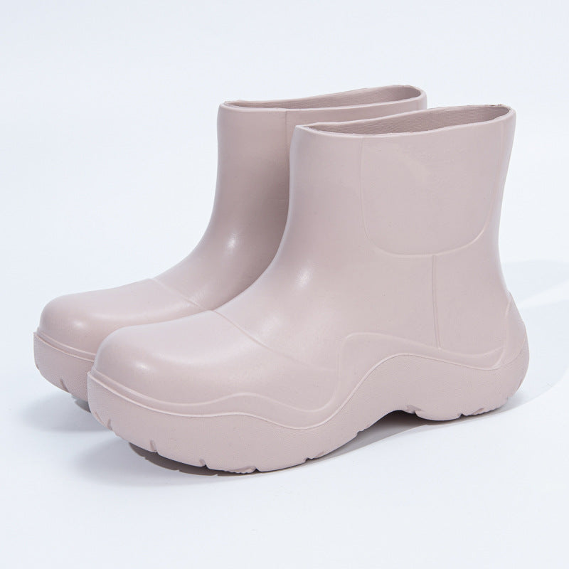 Women's Wedge Rain Boots Water Resistant Shoes
