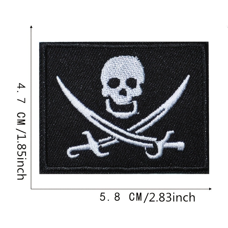 Boys Cartoon Skull Embroidery Patches DIY Decorative Clothes Holiday Gift