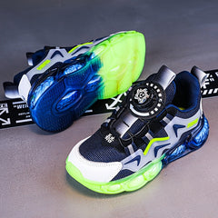 Girl's Block Basketball Shoes Rotating Buckle Breathable Non Slip Sneakers