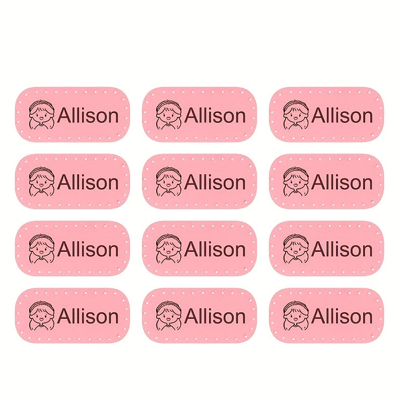 Personalized PU Leather Name Labels For School Clothing