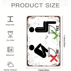1pc Toilet Creative Tin Sign Funny Novelty Metal Sign Retro Wall Decor
