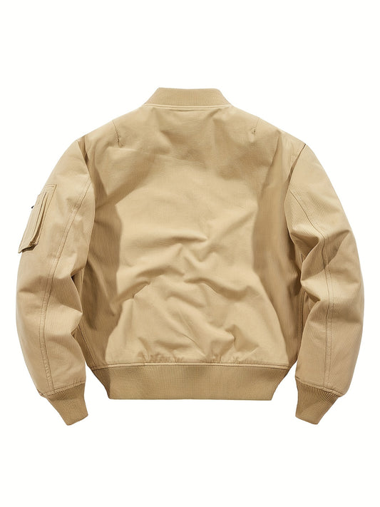 Men's Zipper Baseball Collar Outdoor Jackets Windproof Warm Jacket