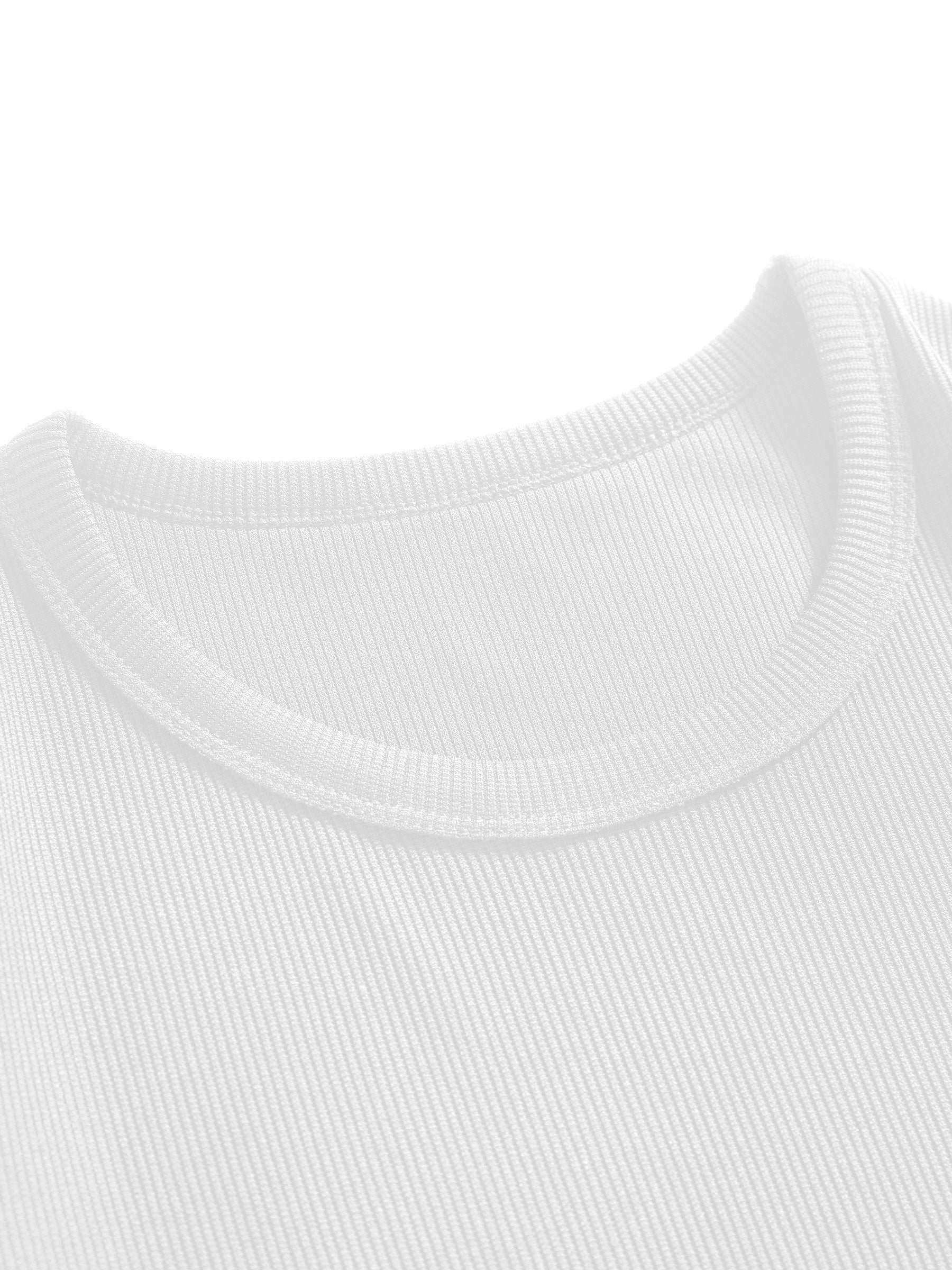 Ribbed Round Neck Long Sleeve T shirt for Women