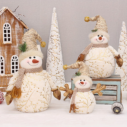 Snowman Doll Ornament Plush Pointed Hat Christmas Tree Decoration