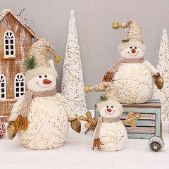 Snowman Doll Ornament Plush Pointed Hat Christmas Tree Decoration