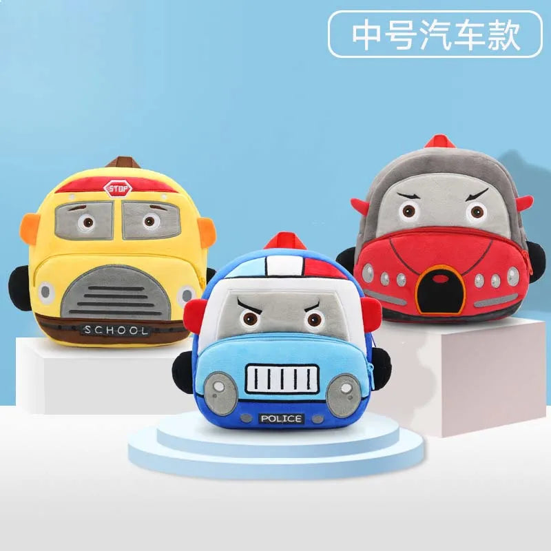 3D Car Plush Kids Backpack, Kindergarten School Bag, 10 Inch Boo