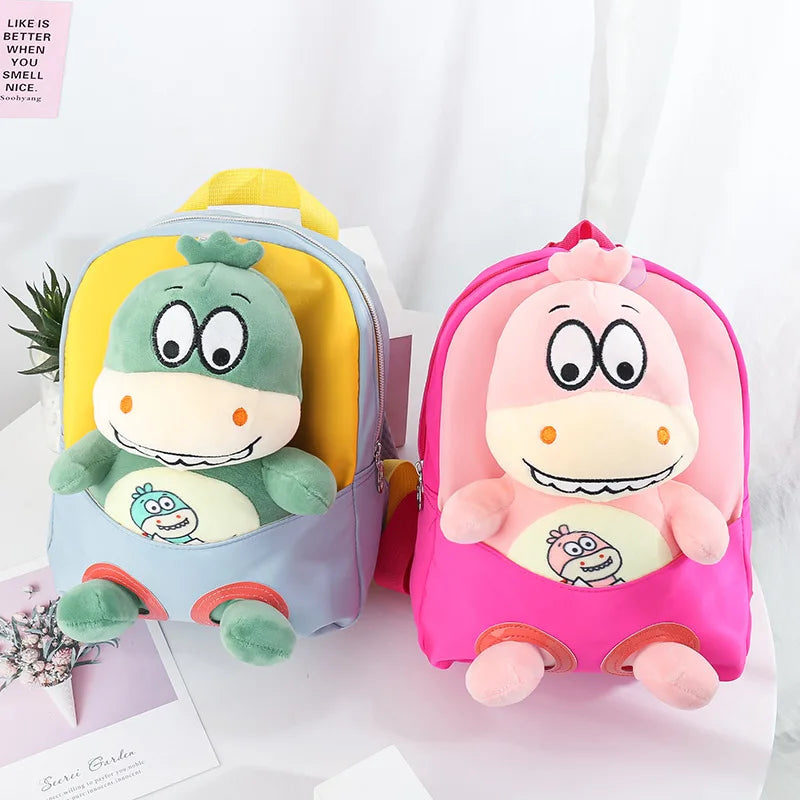 3D Dinosaur Tortoise Plush Toy Children Backpacks, Kindergarten School Bags