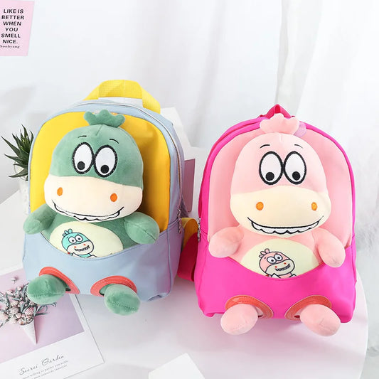 3D Dinosaur Tortoise Plush Toy Children Backpacks, Kindergarten School Bags