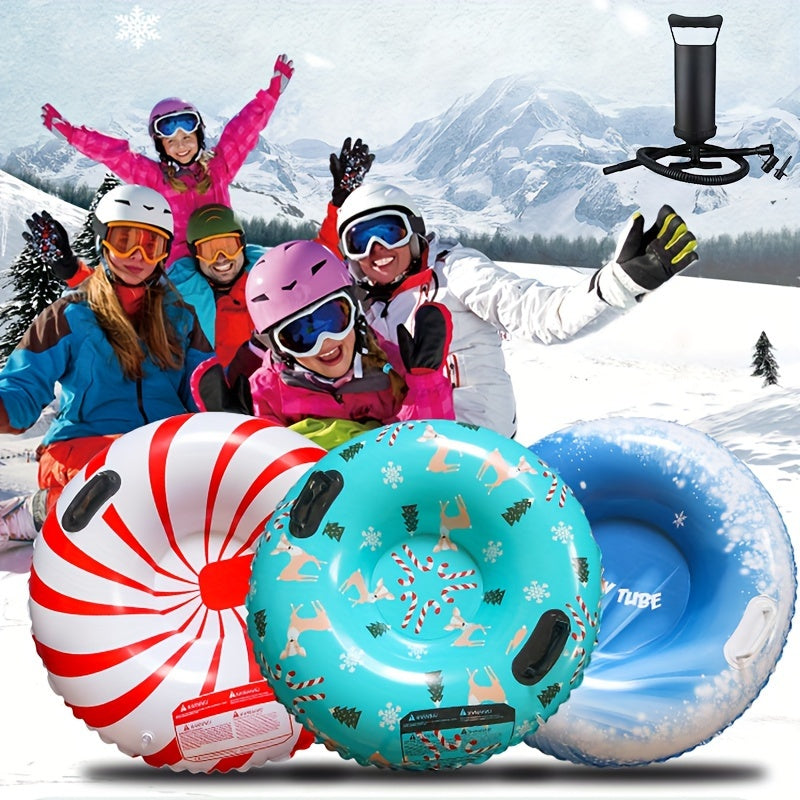 Winter Skiing Ring With Air Pump Set Thickened PVC Skiing Cushion