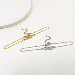 Infinity 8 Character Chain Anklet 18K Plated Zinc Alloy