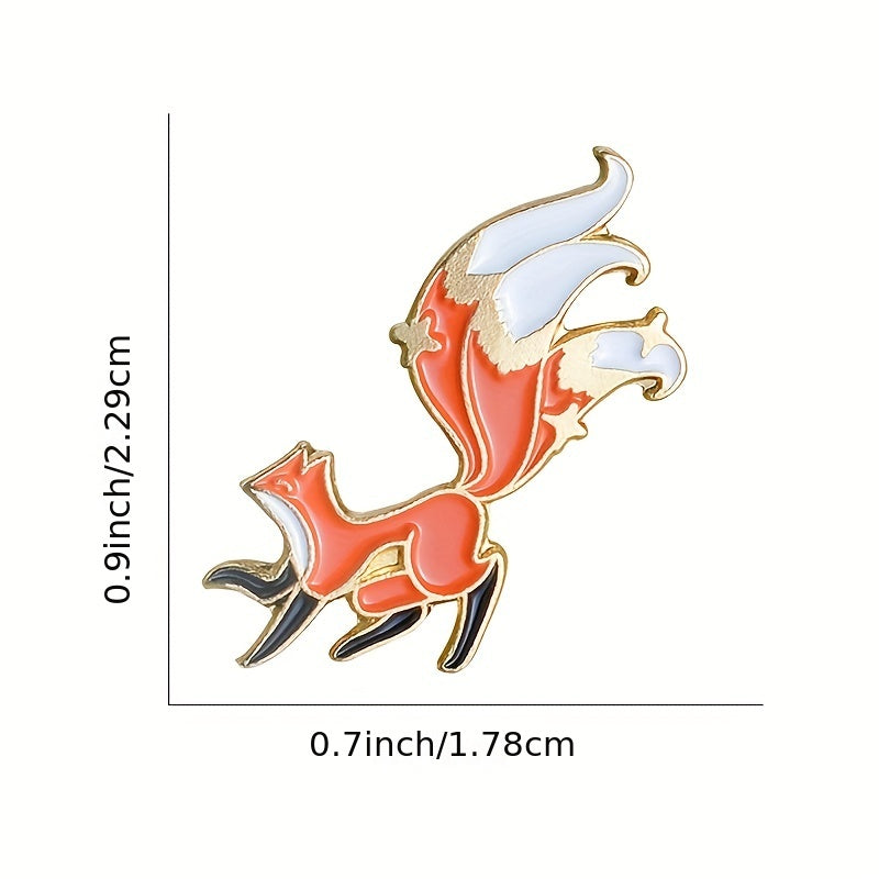 Fox Pin Brooch for Backpacks Jackets Hats Scarves Pants