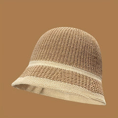 Crochet Bucket Hats Block Sun Hat for Women