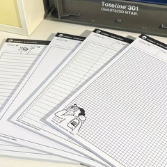 B5 Memo Book 30 Sheets Horizontal Line Checkered Blank Tearable Pages