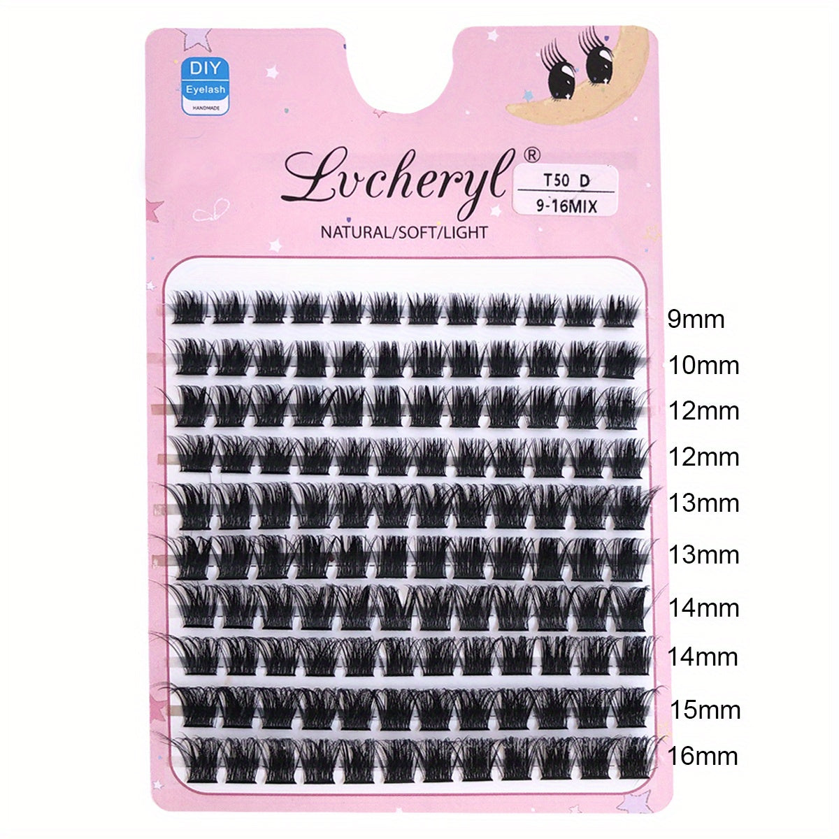 120 Clusters Lashes D Curling 9 16mm Mixed Length Fluffy False Eyelashes