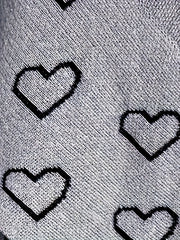  Heart Pattern Lace Long Sleeve V Neck Knit Sweater