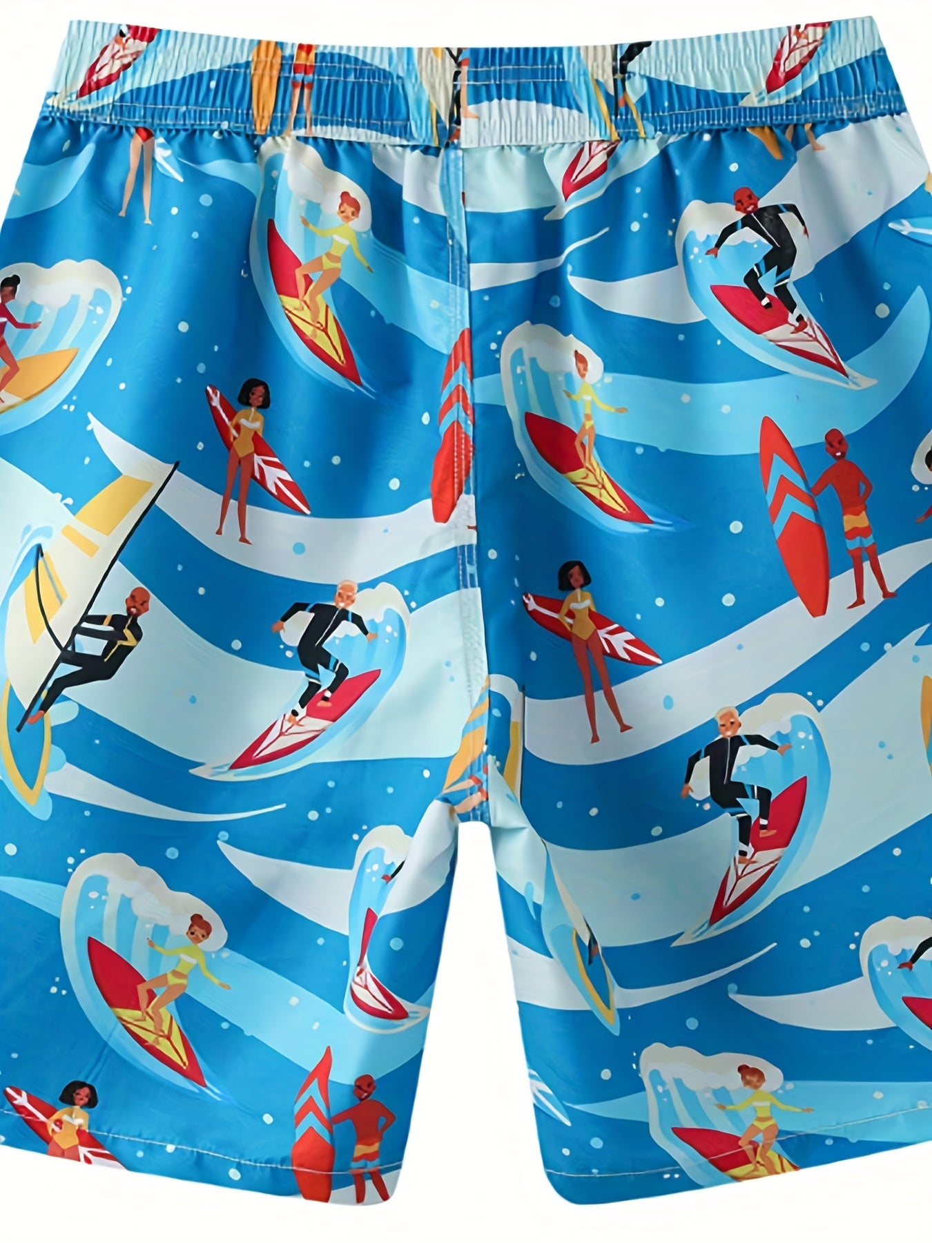 Men's Floral Beach Shorts Elastic Waist Swim Trunks