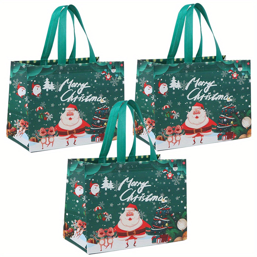 3pcs Christmas Gift Bags Large Size Holiday Gift Bags With Handle