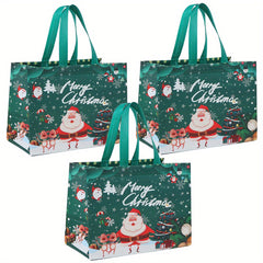 3pcs Christmas Gift Bags Large Size Holiday Gift Bags With Handle
