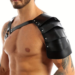 PU Leather Shoulder Armor Warrior Shoulder Armor With Belt Costume