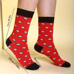 Cartoon Envelope Print Socks Women's Mid Tube Stockings